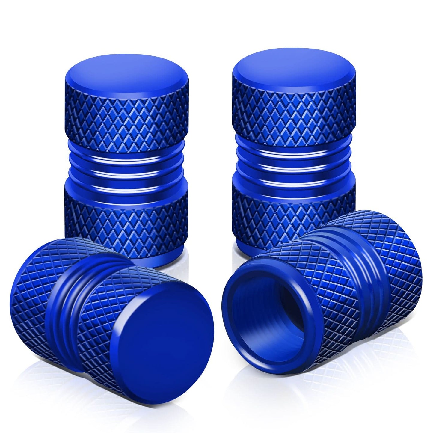 RT 024 Two Grip Top/Bottom Blue Valve Caps