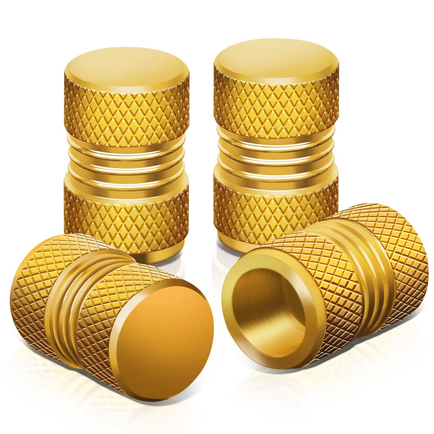 RT 024 Two Grip Top/Bottom Gold Valve Caps