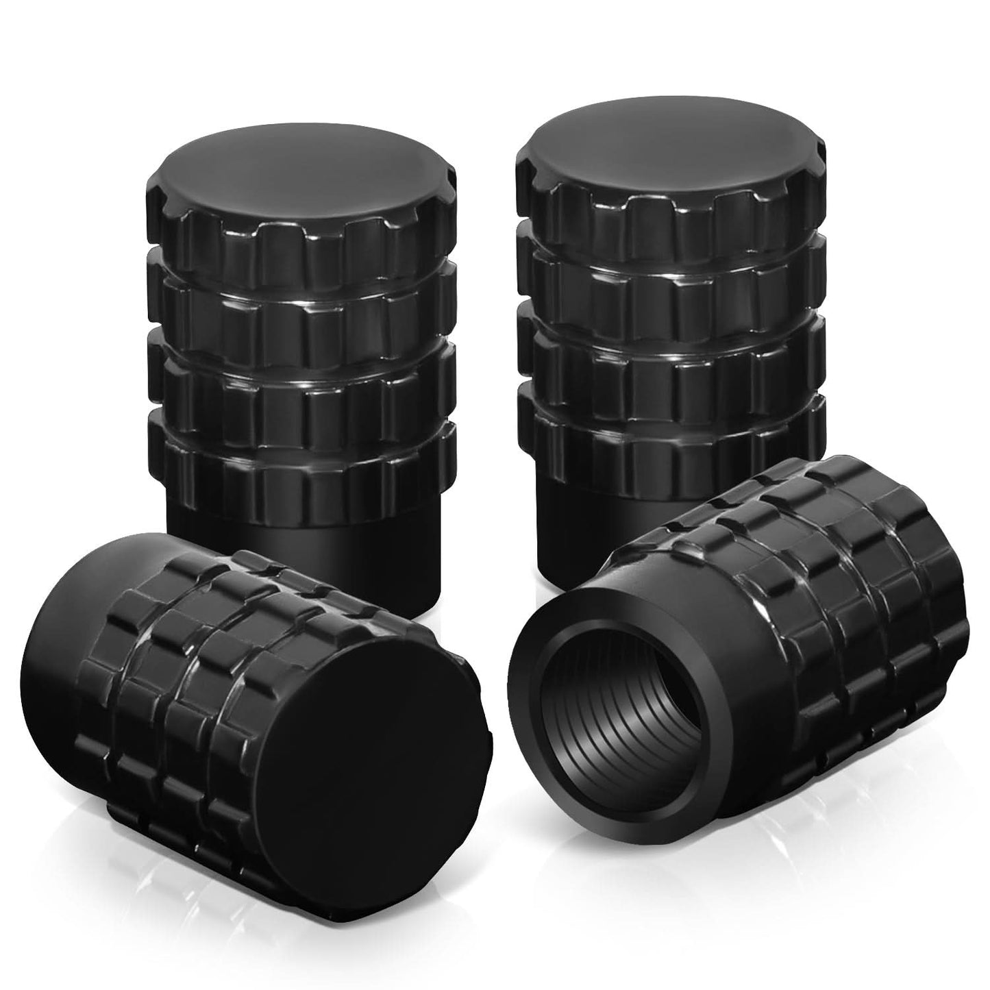 RT 046 Full Cut Black Valve Caps