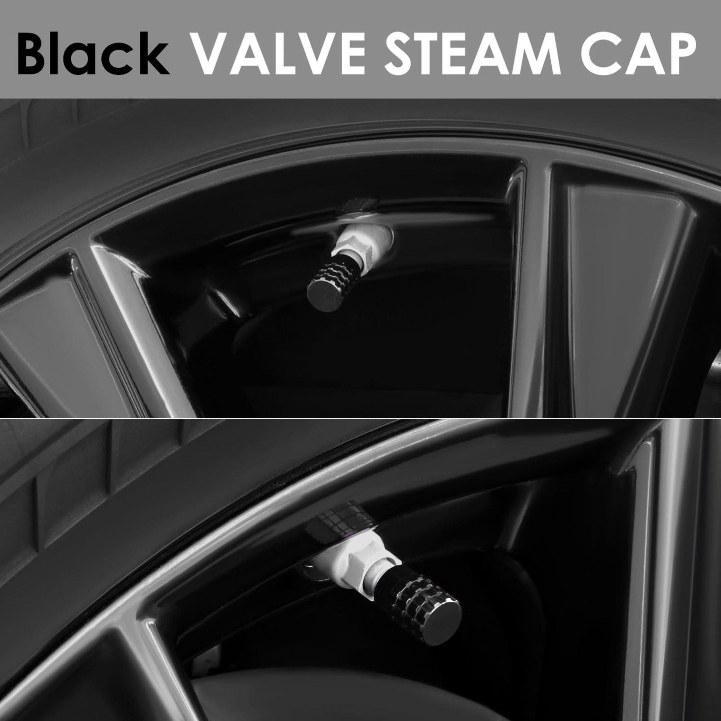 RT 046 Full Cut Black Valve Caps