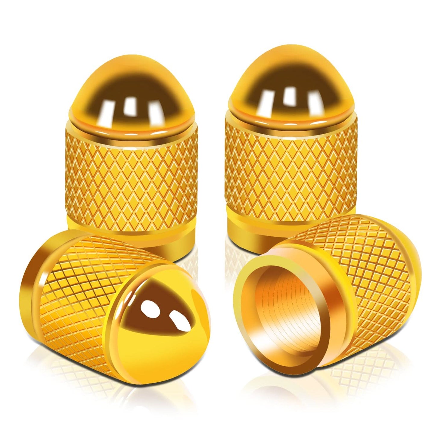 RT 108 Acorn Grip Gold Valve Caps