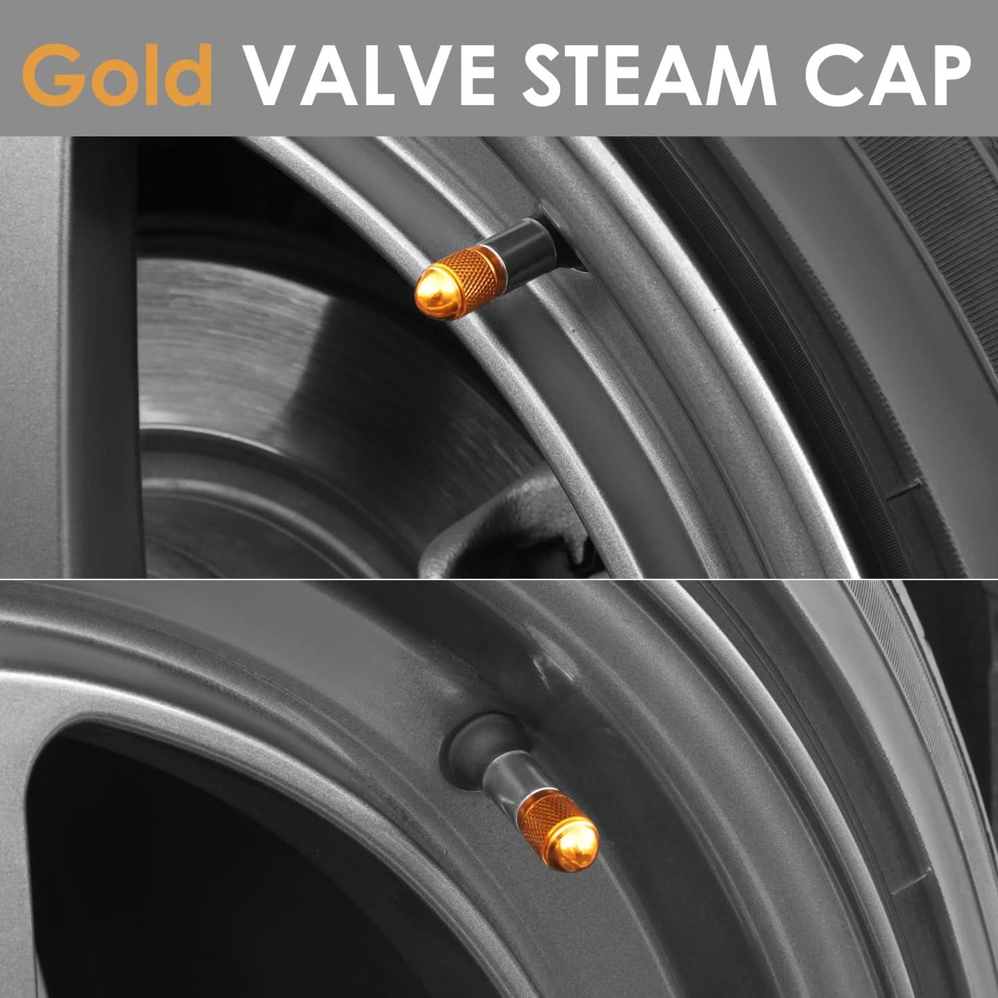 RT 108 Acorn Grip Gold Valve Caps