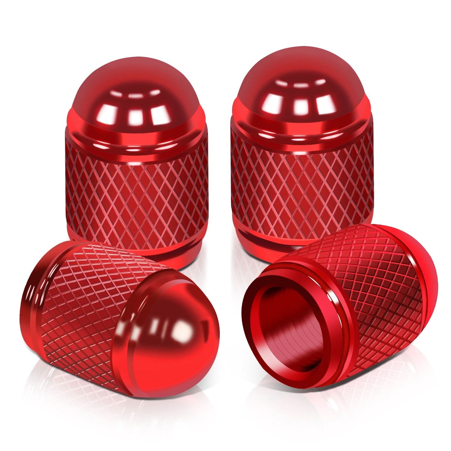 RT 108 Acorn Grip Valve Caps - Red
