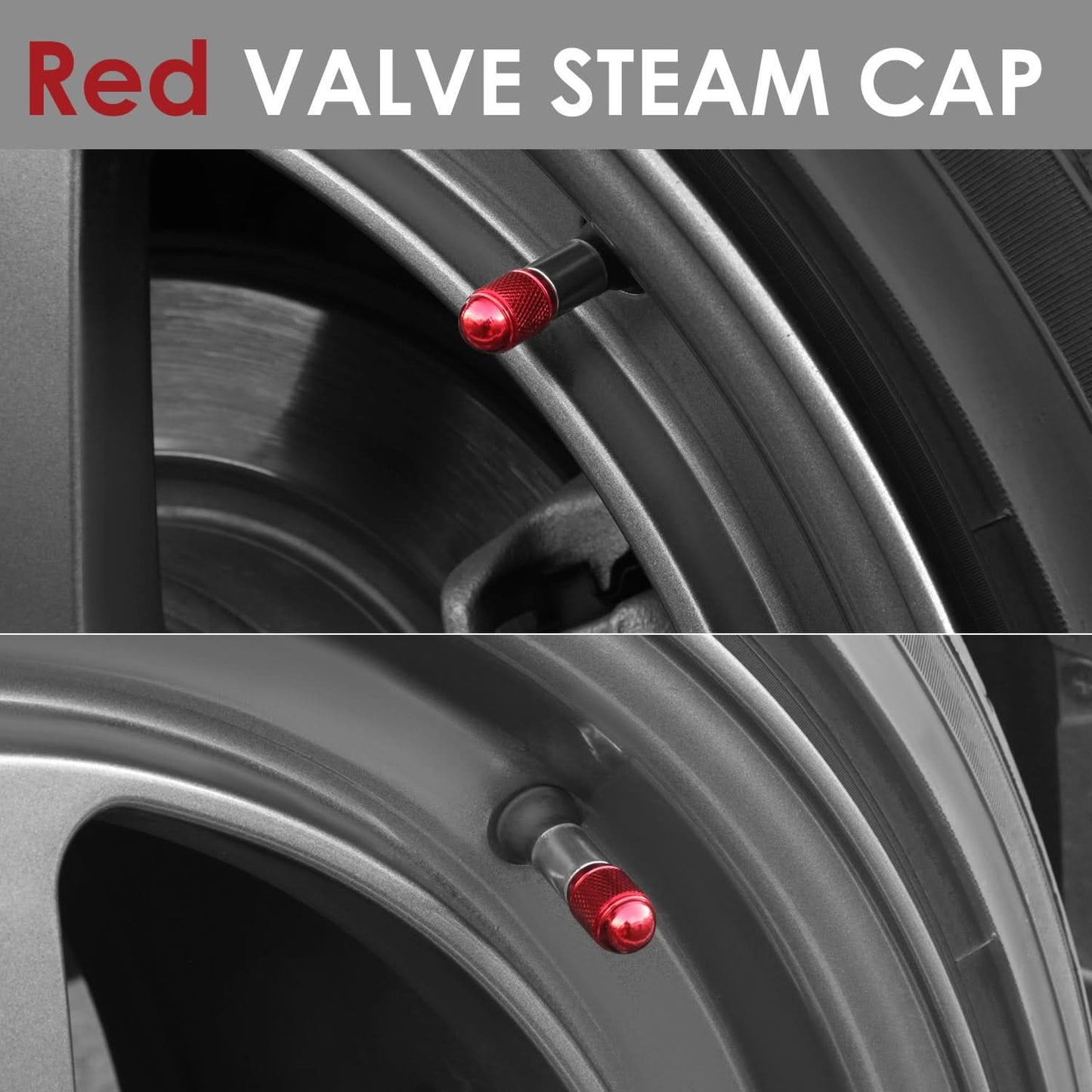 RT 108 Acorn Grip Valve Caps - Red