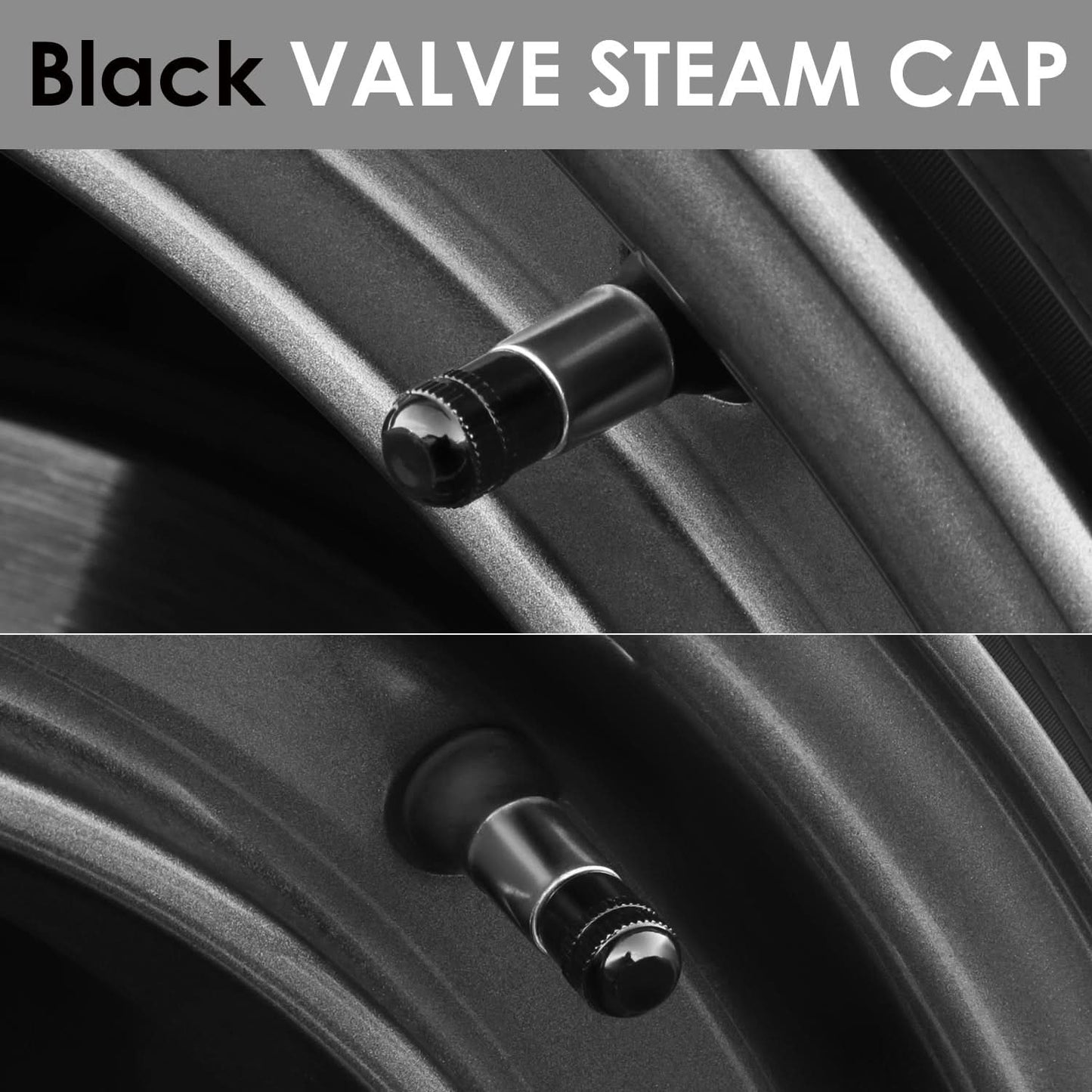 RT 162 Two Grip Round Top Valve Caps - Black