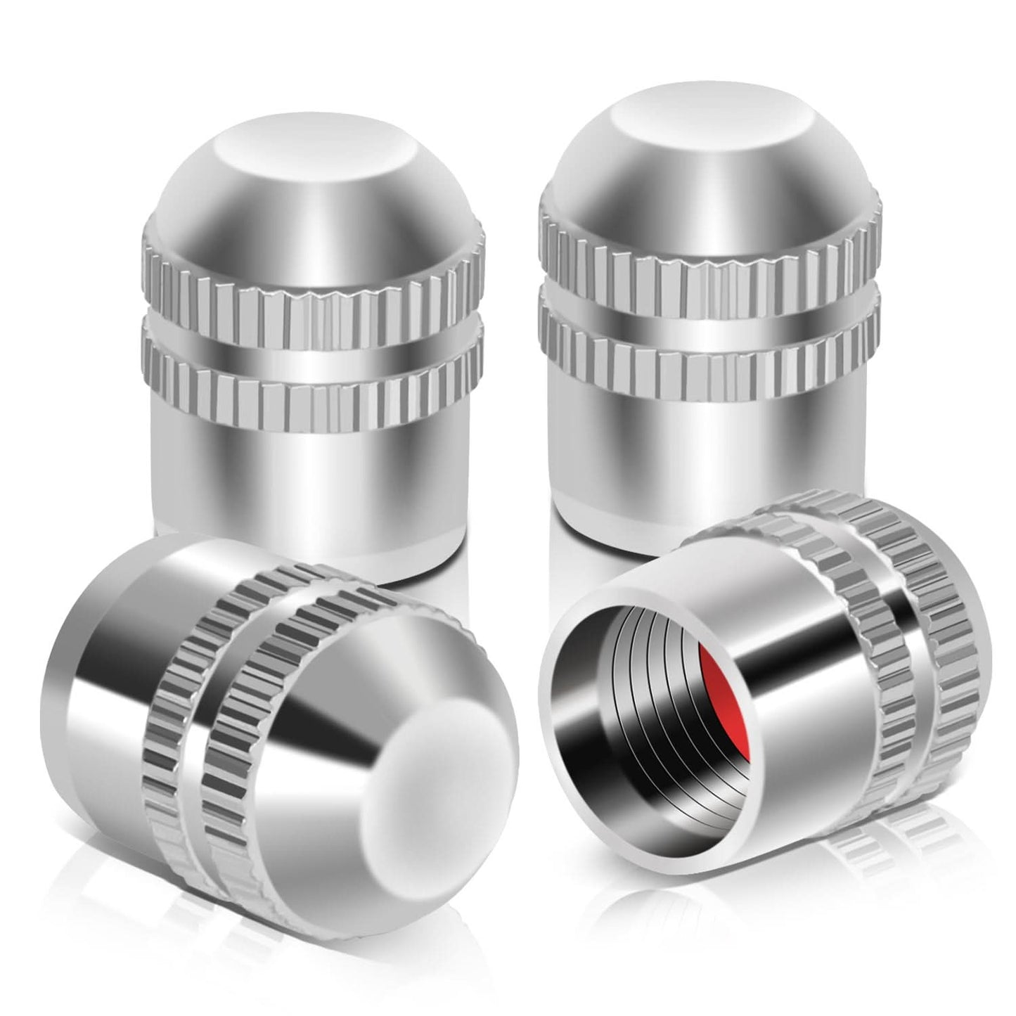 RT 162 Two Grip Round Top Silver Valve Caps