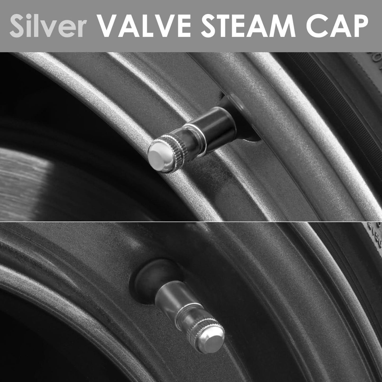 RT 162 Two Grip Round Top Silver Valve Caps