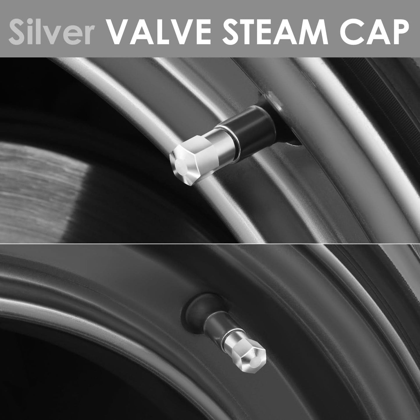 RT 166 Hex Taper Top Silver Valve Caps