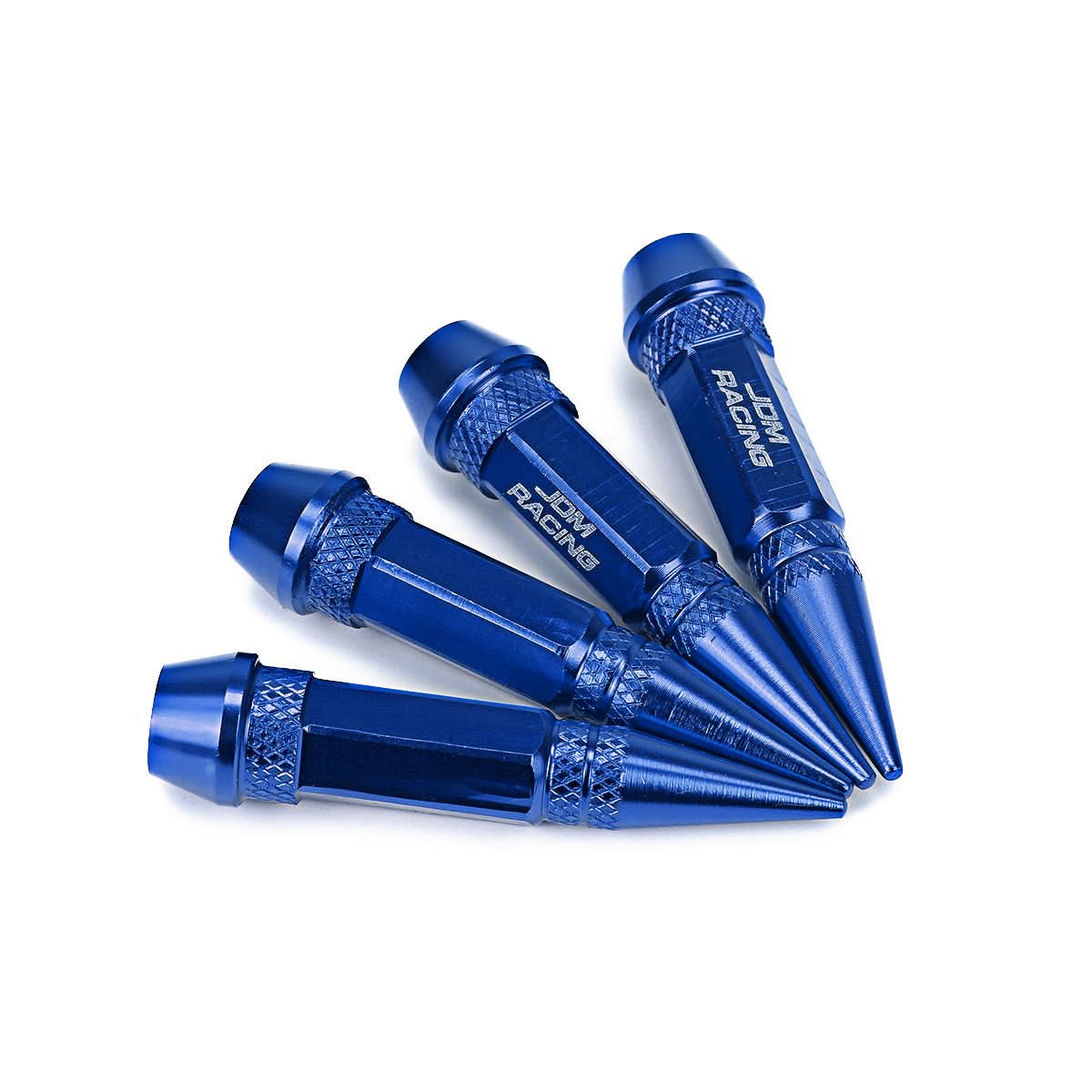 Spiked Lug Nut Style Valve Caps - 60MM Blue