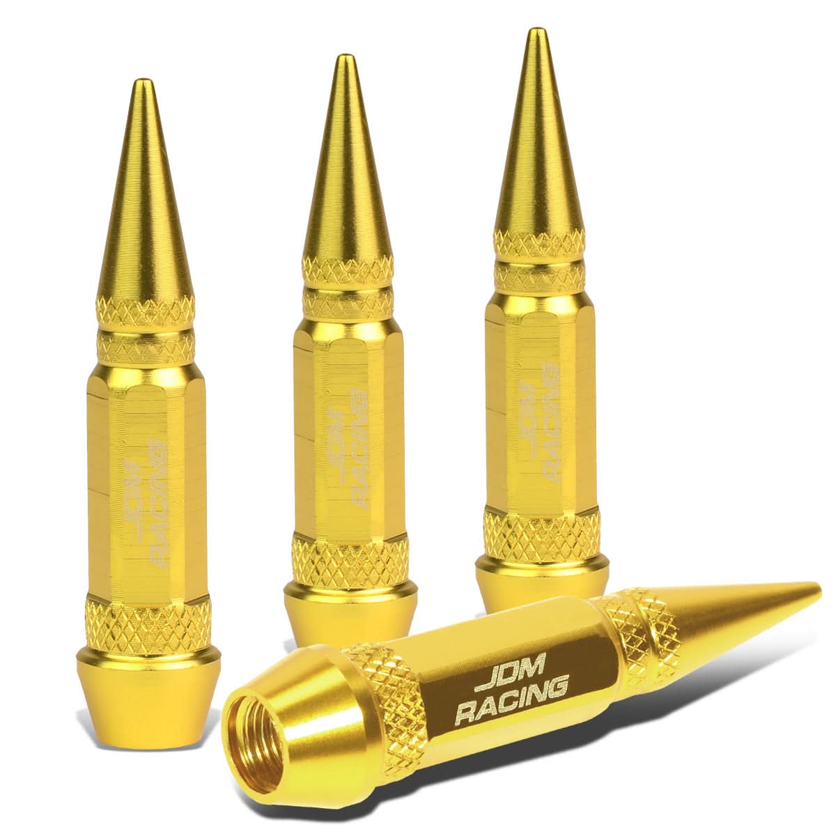 Spiked Lug Nut Style Valve Caps - 60MM Gold