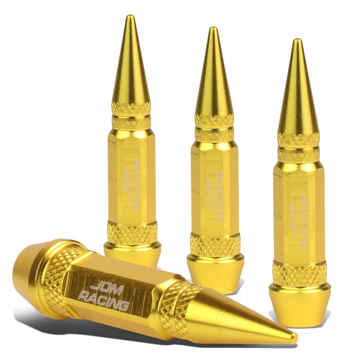Spiked Lug Nut Style Valve Caps - 60MM Gold