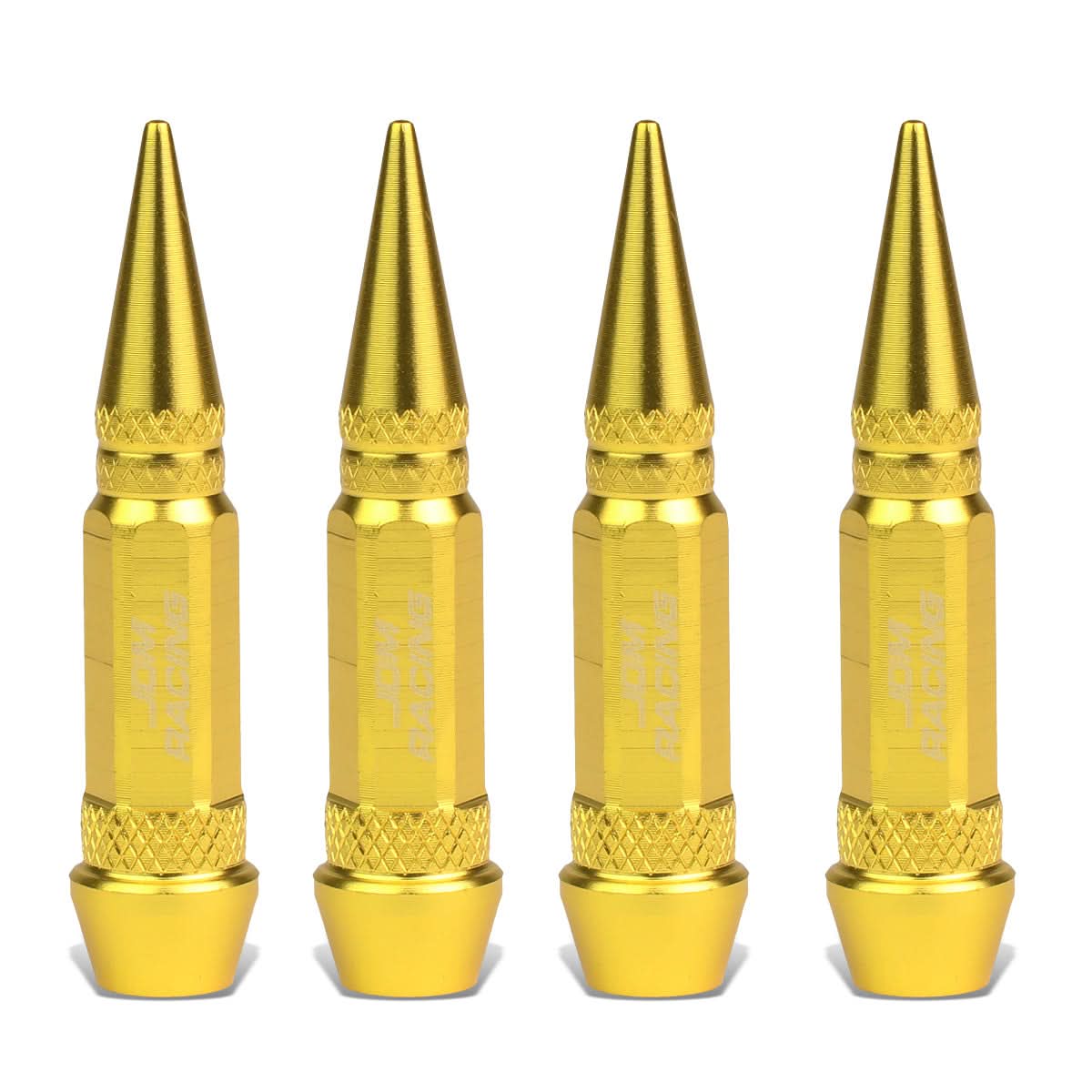 Spiked Lug Nut Style Valve Caps - 60MM Gold