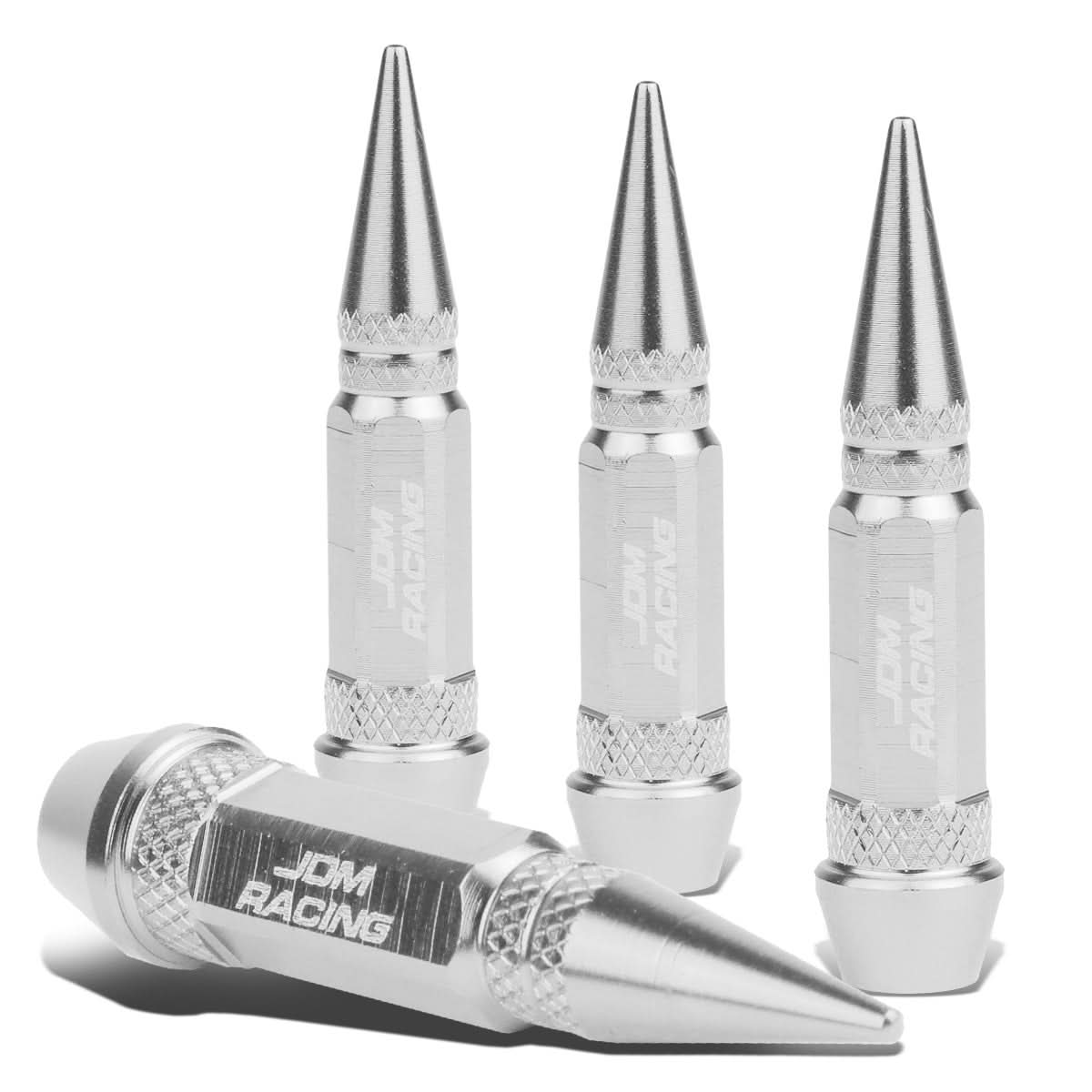 Spiked Lug Nut Style Valve Caps - 60MM Silver