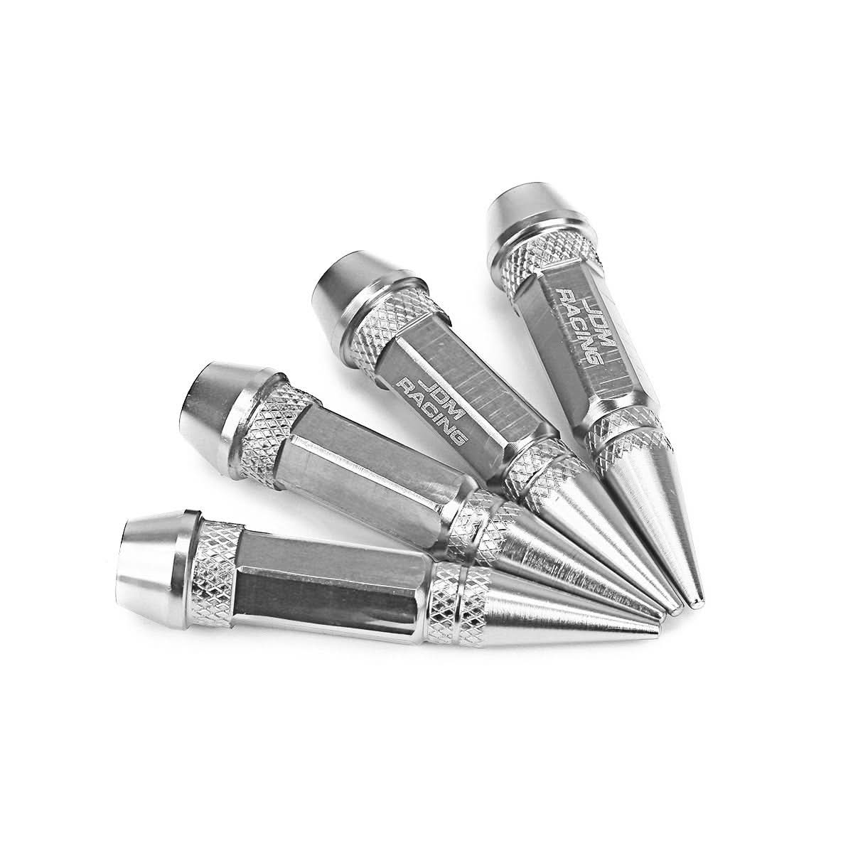 Spiked Lug Nut Style Valve Caps - 60MM Silver