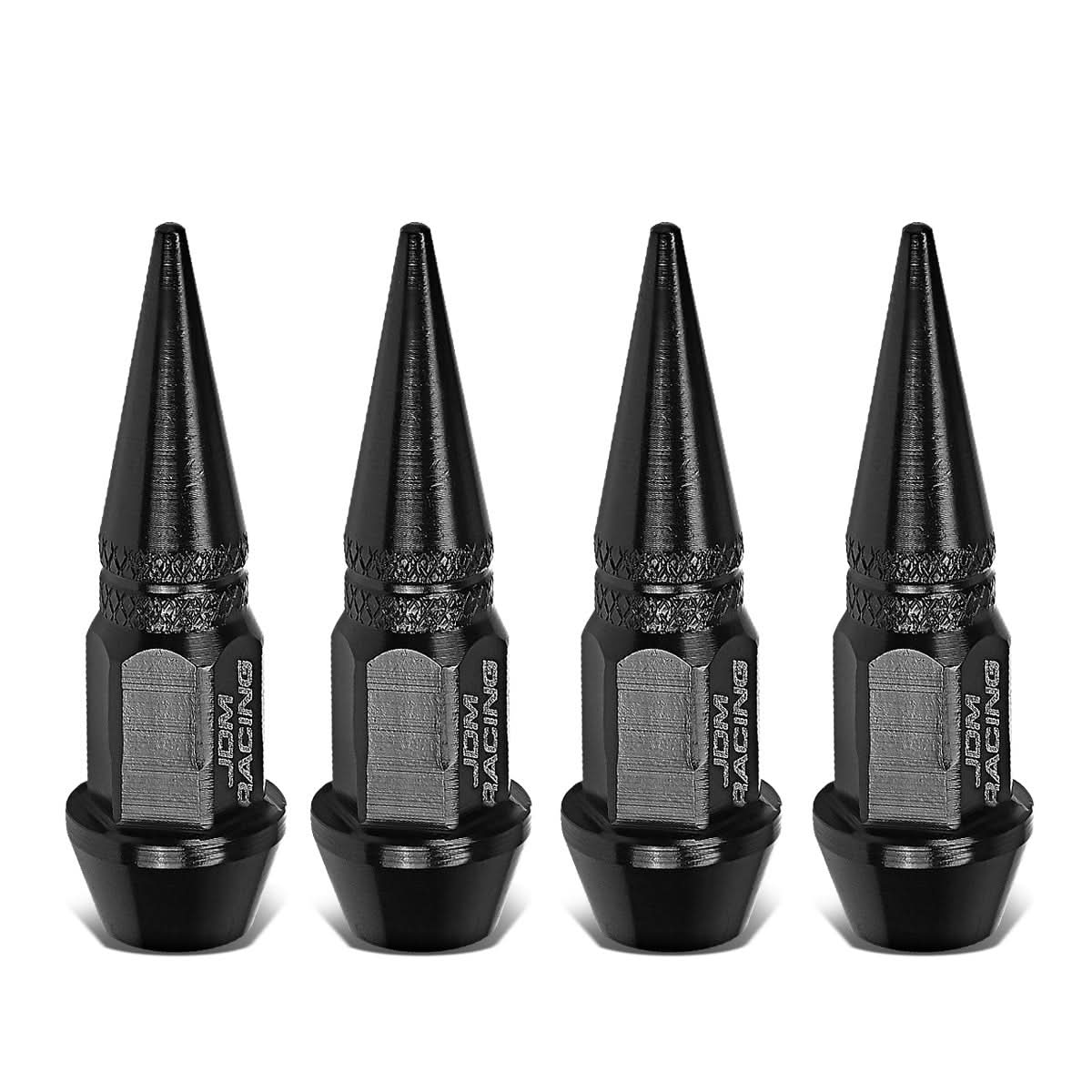 Spiked Lug Nut Style Valve Caps - 45mm Tall Black