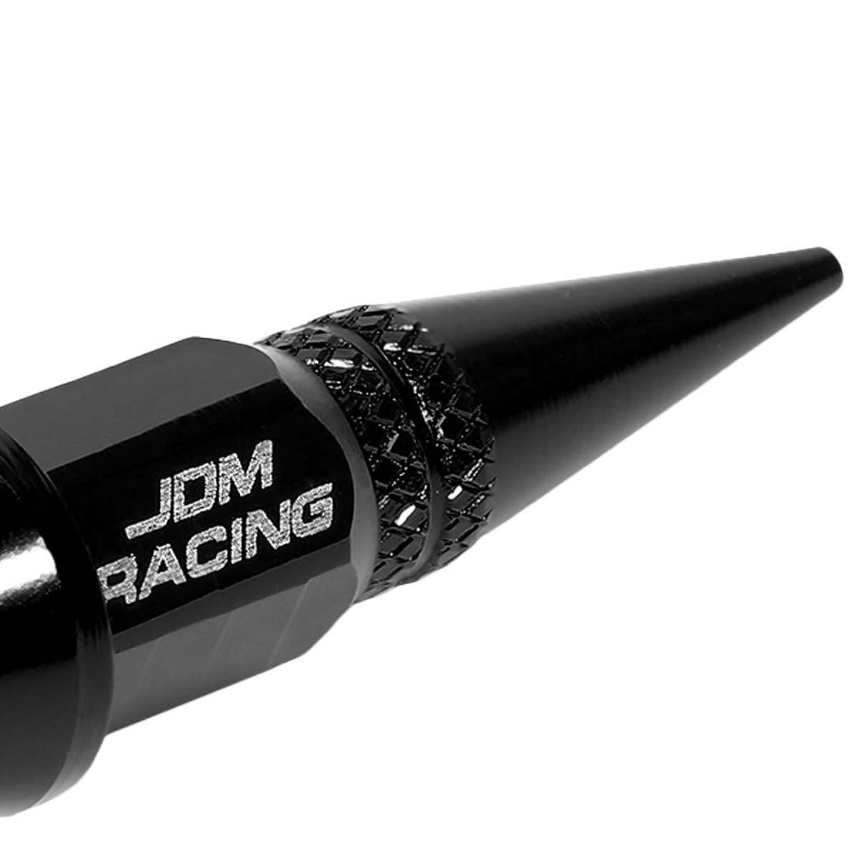 Spiked Lug Nut Style Valve Caps - 45mm Tall Black