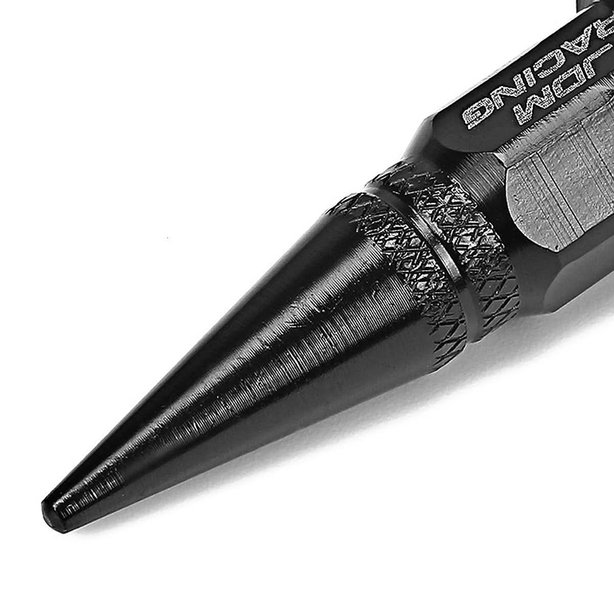 Spiked Lug Nut Style Valve Caps - 45mm Tall Black