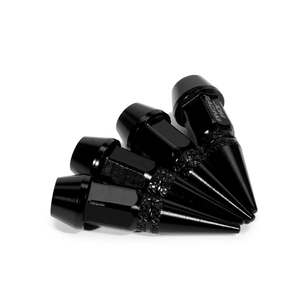 Spiked Lug Nut Style Valve Caps - 45mm Tall Black