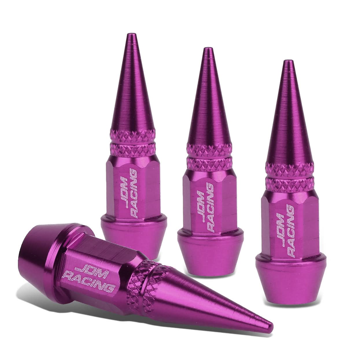 45MM Spiked Lug Nut Style Valve Caps - Purple Polyurethane