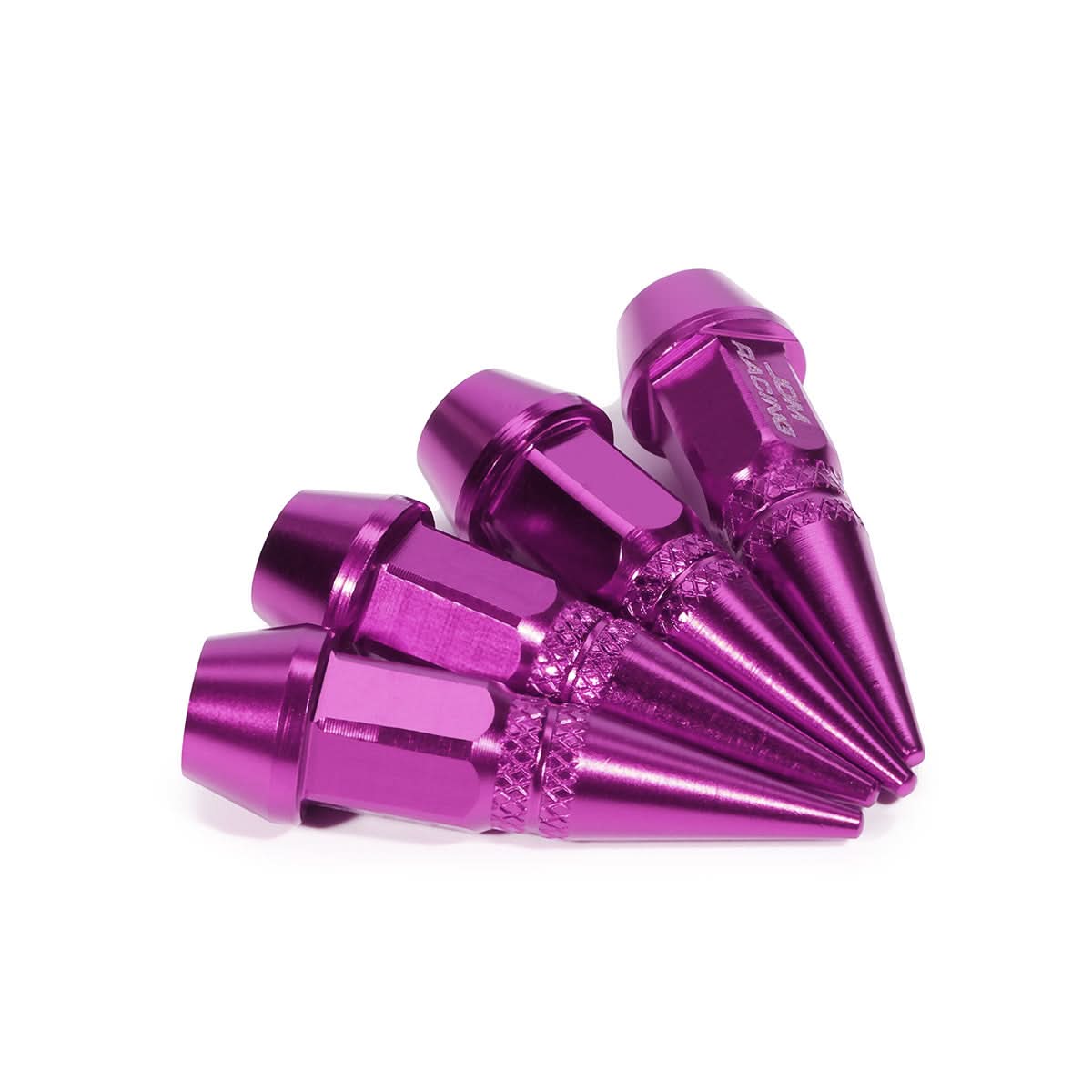 45MM Spiked Lug Nut Style Valve Caps - Purple Polyurethane