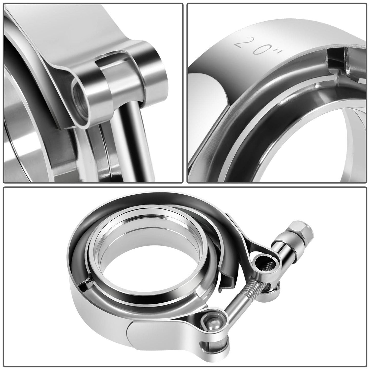 2" V-Band Clamp & Flange Set Stainless Steel Exhaust Piping