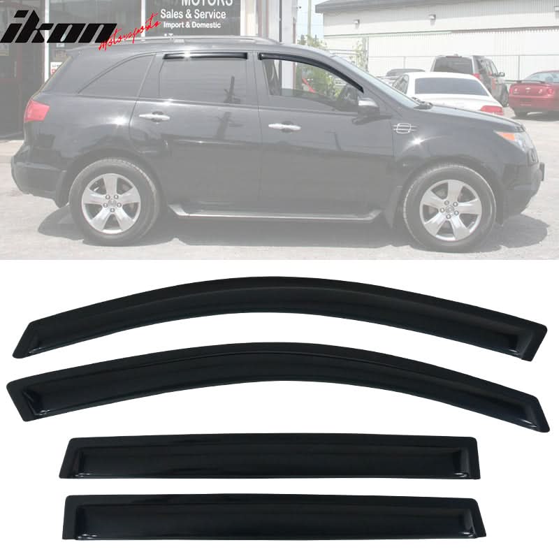 2007-2013 Acura MDX Visor Windows Rain Guard Acrylic Slim Style Smoke