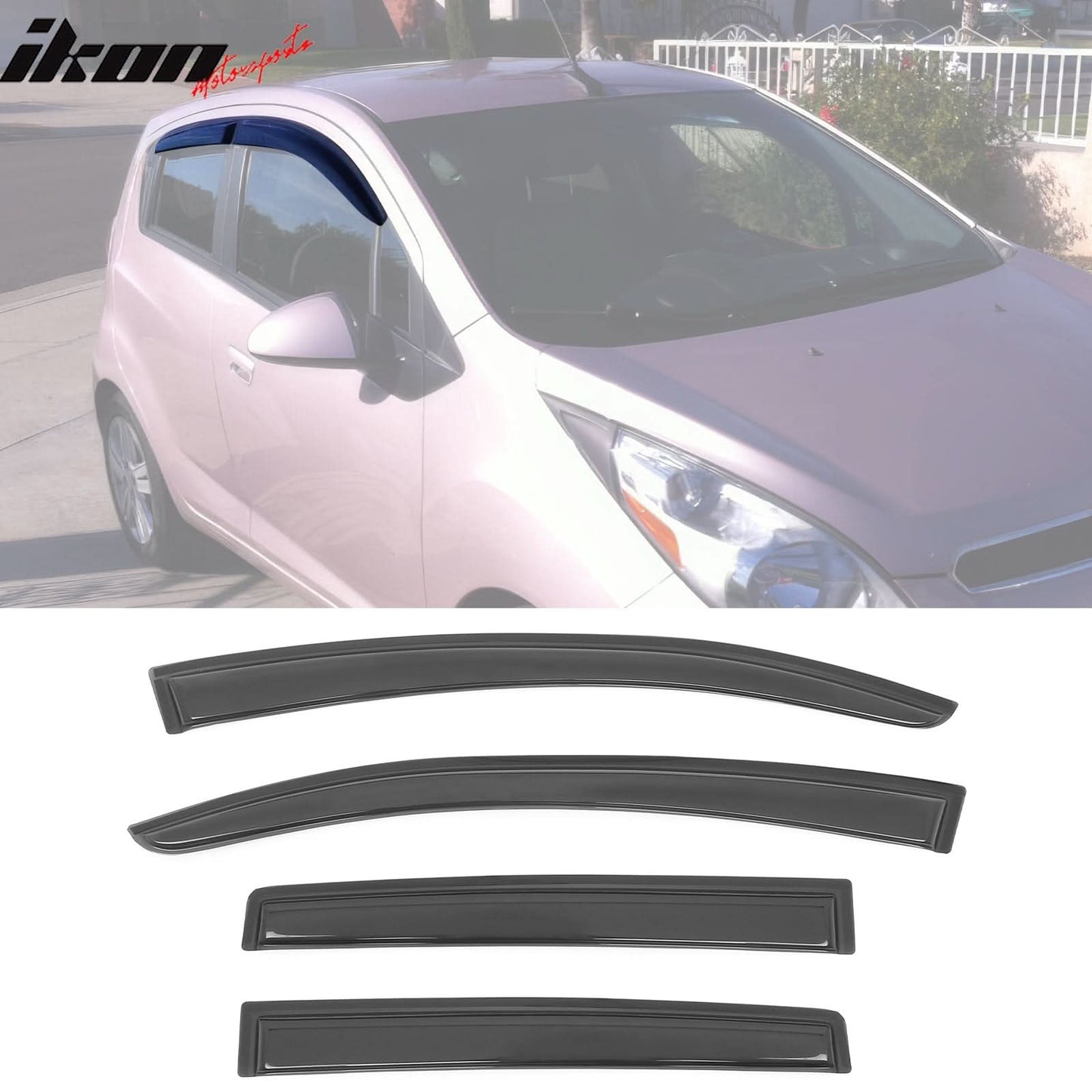 2013-2015 Chevy Spark Hatchback Sedan Acrylic Window Visors 4Pc Set