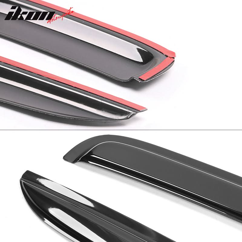 1997-2004 Dodge Dakota 2Dr Tape On Smoke 2PCS Window Visors Acrylic