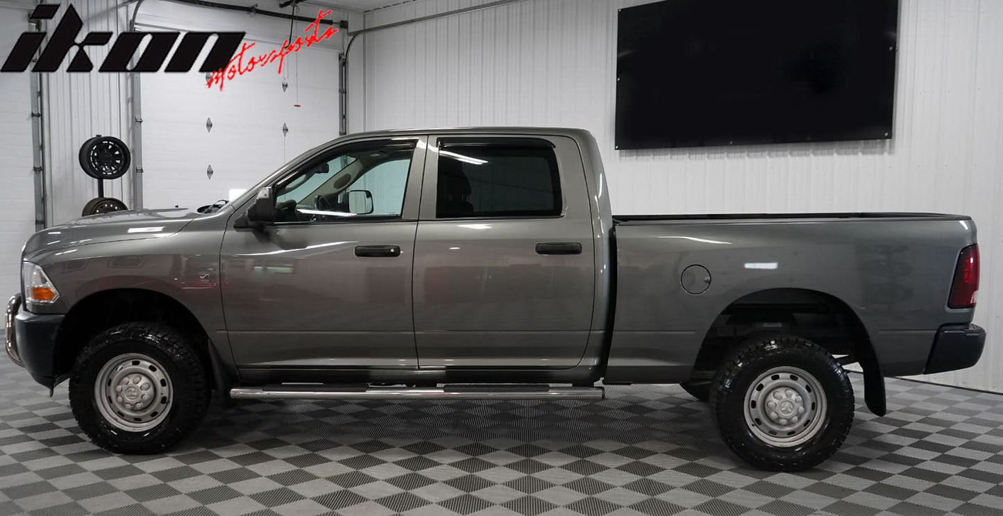 2009-2024 Dodge Ram 1500 Crew Slim Smoke Tinted Window Visor Acrylic