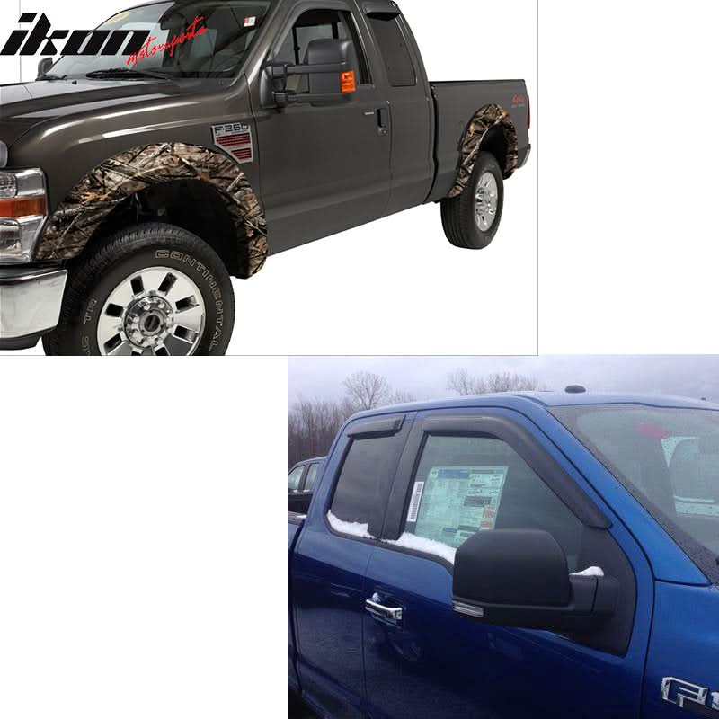 2015-2025 Ford F-Series Extended Cab Slim Style Window Visor Acrylic