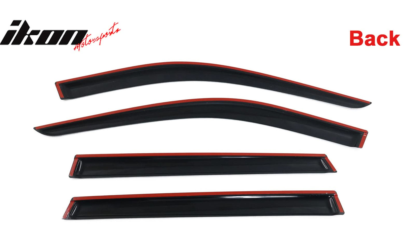 2020-2024 Kia Telluride Slim Style Black Window Visors Acrylic 4PCS