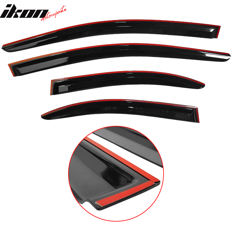 2008-2017 Mitsubishi Lancer EVO Window VisorsAcrylic 4PC