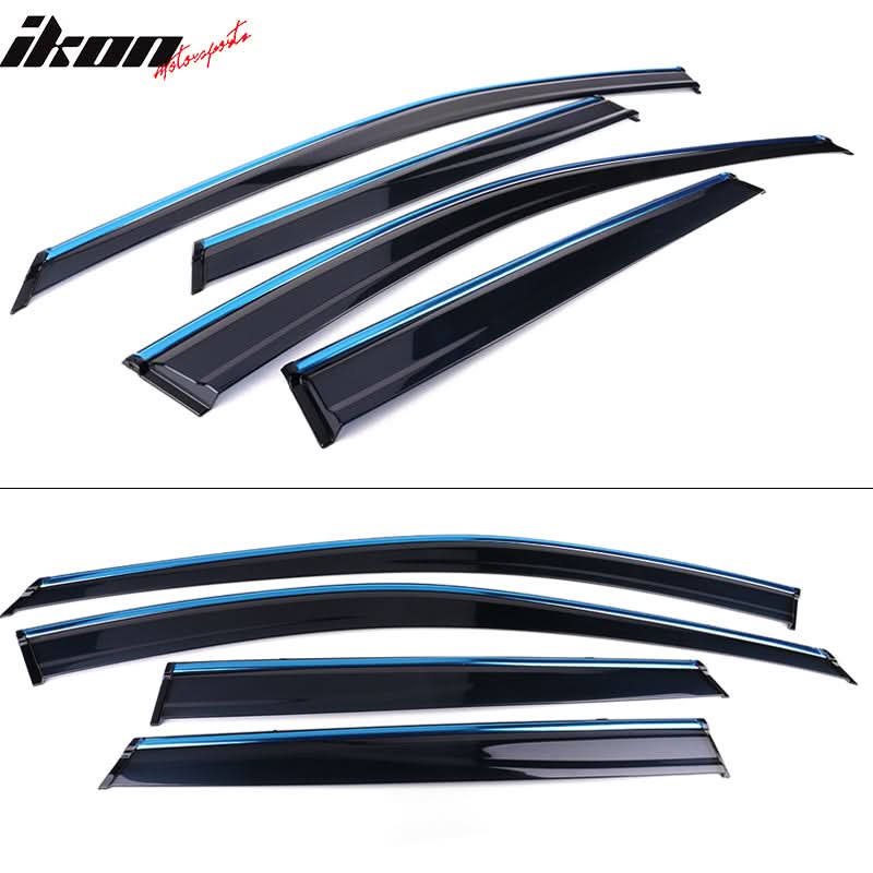 2015-2019 Subaru Outback Polycarbonate Window Visor W/ Chrome Trim 4PC