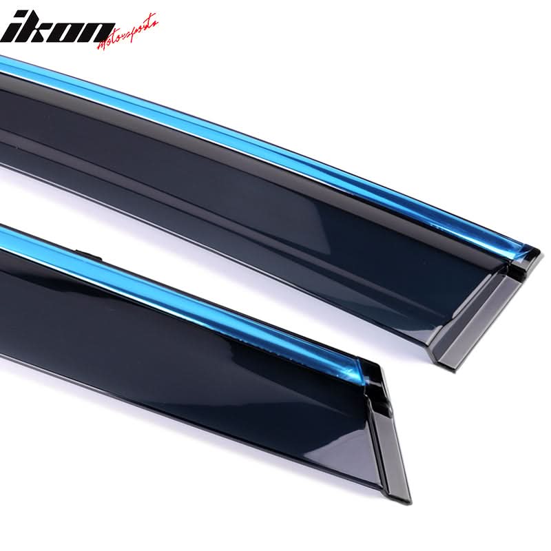 2015-2019 Subaru Outback Polycarbonate Window Visor W/ Chrome Trim 4PC
