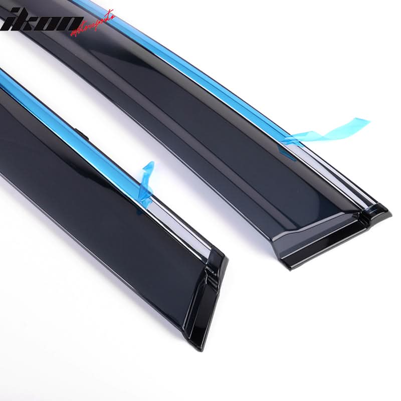 2015-2019 Subaru Outback Polycarbonate Window Visor W/ Chrome Trim 4PC