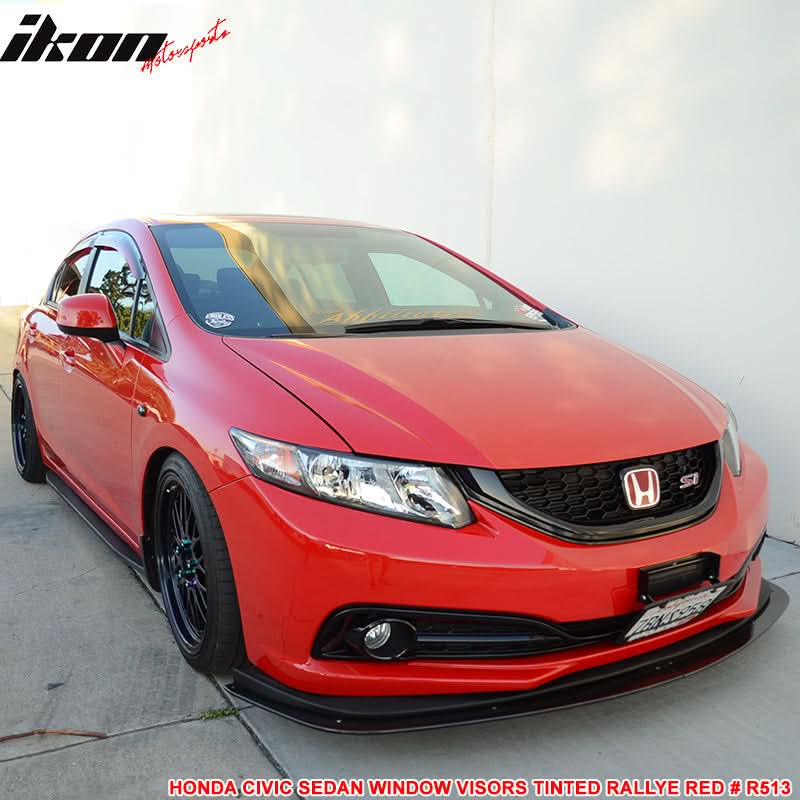 2012-2015 Honda Civic 4 Door Sedan Tape on Window Visors Shade Acrylic