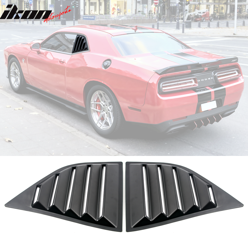 2008-2023 Dodge Challenger XE V2 Style Rear Side Window Louver PP PU