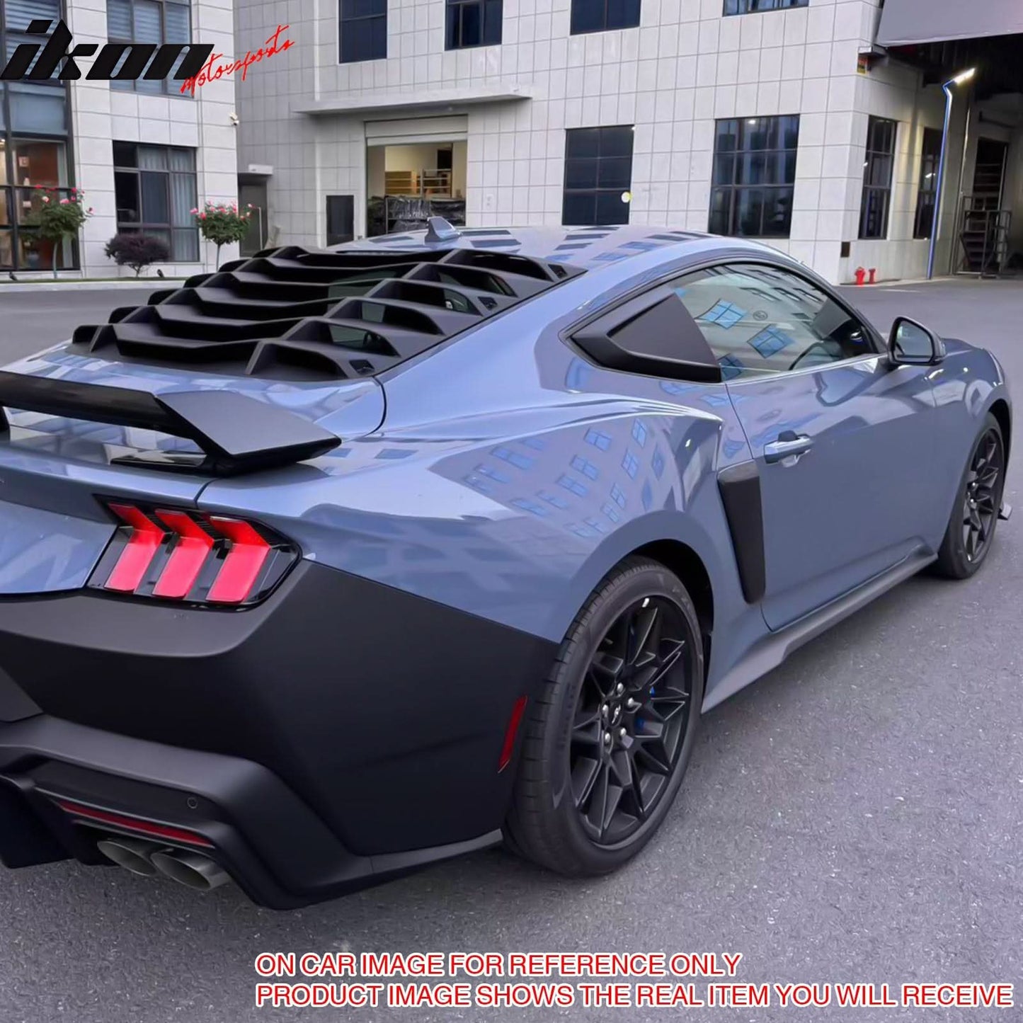 2024-2025 Ford Mustang 2DR V Style Gloss Black Side Window Louvers ABS
