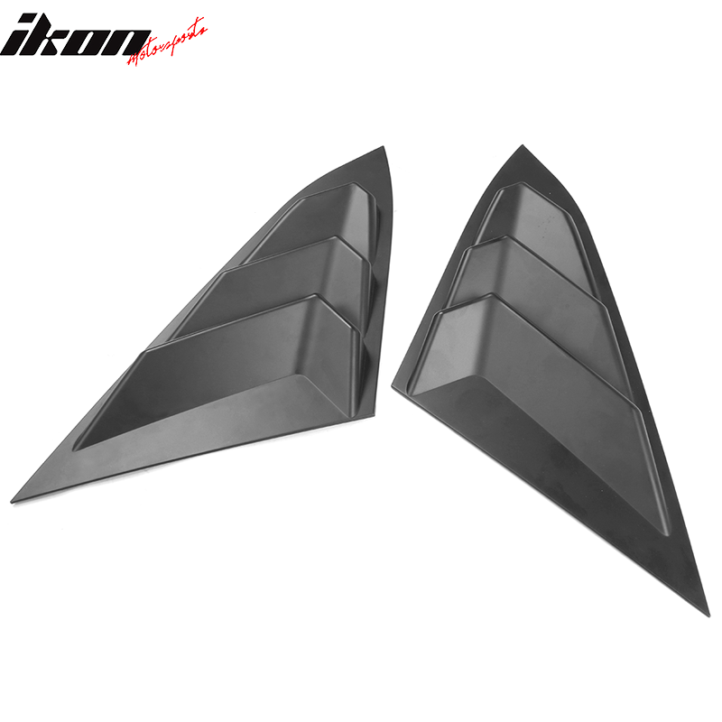 Fits 16-21 Honda Civic Quarter ABS Rear + Side Window Louver Black