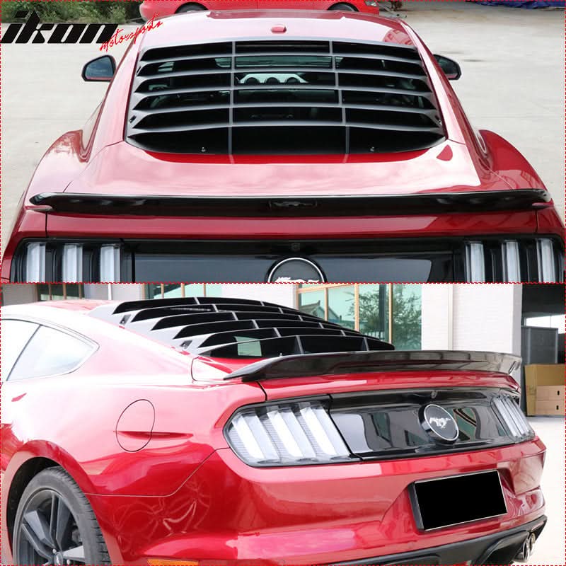 2015-2023 Ford Mustang Coupe Unpainted Rear Side Window Louver ABS