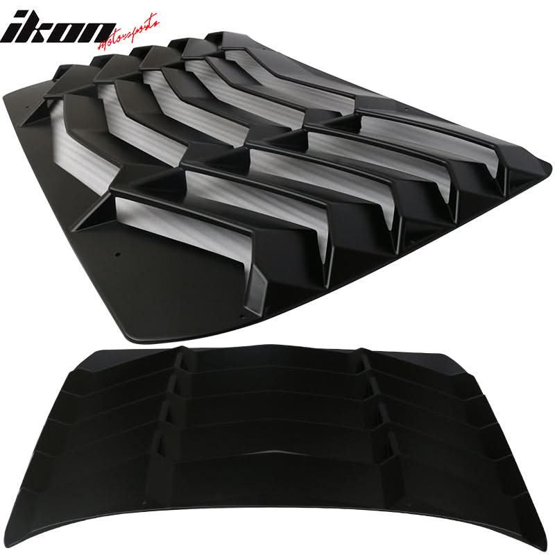 Fits 16-21 Honda Civic Quarter ABS Rear + Side Window Louver Black