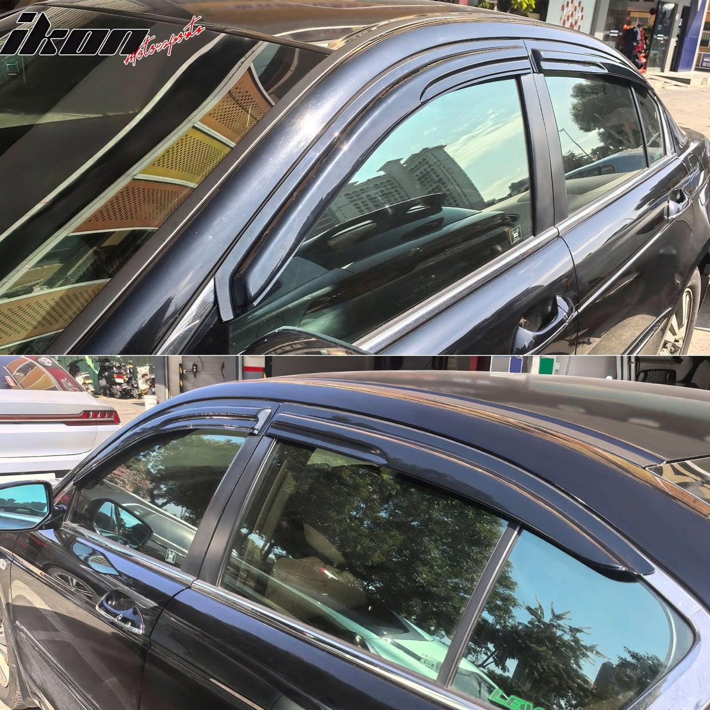 2008-2012 Honda Accord 4-Door Sedan Acrylic 4PC Tape On Window Visors