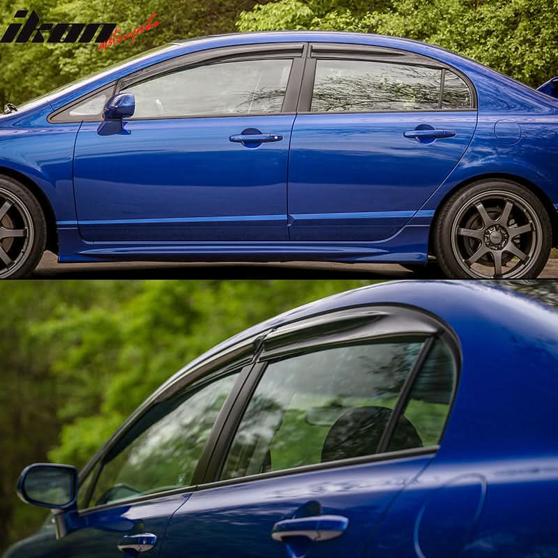2006-2011 Honda Civic Sedan 4-Door Window Visor Acrylic 4PC Rain Guard