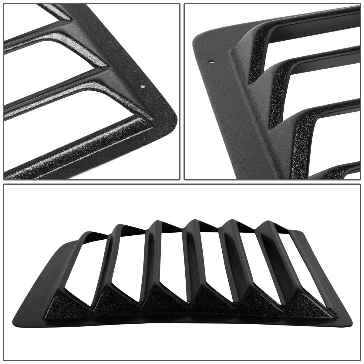 97-17 Chevrolet Express GMC Savana Rear Window Louver 2PC Black