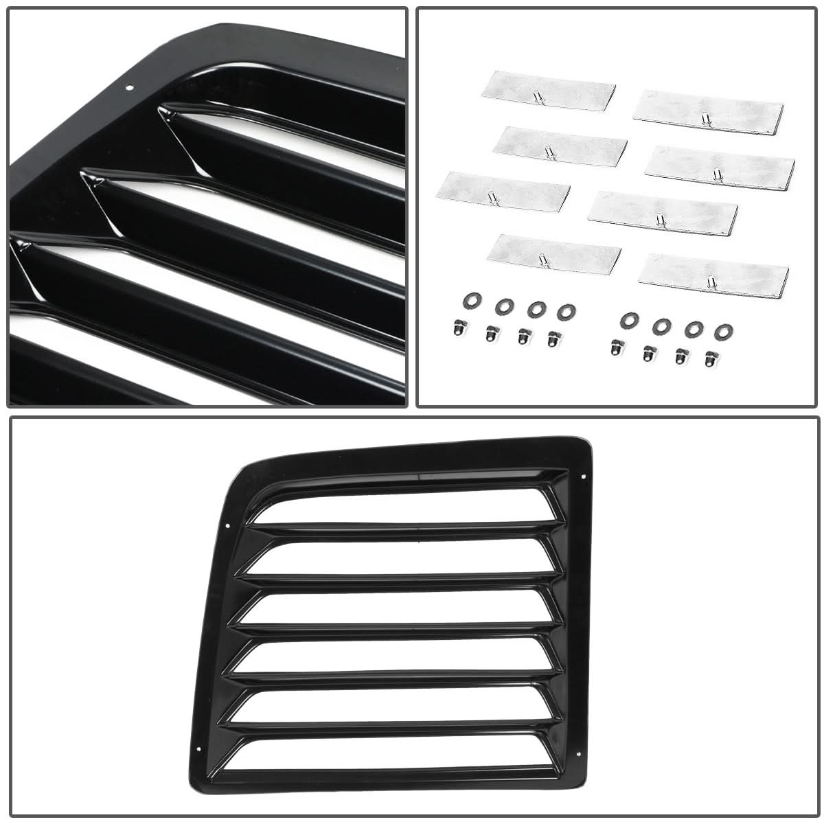 97-17 Chevrolet Express GMC Savana Rear Window Louver 2PC Black