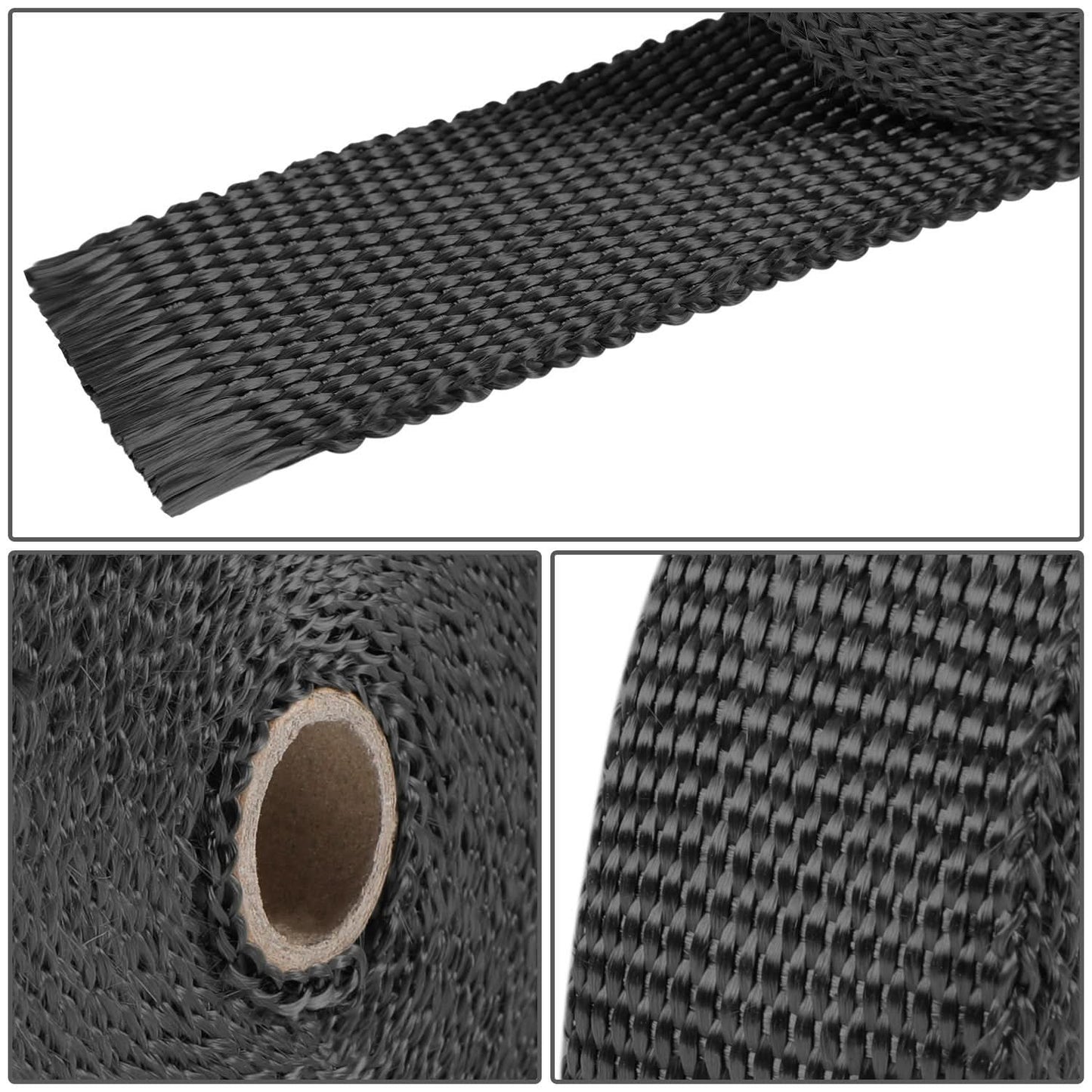 Type-1 Style Exhaust Heat Wrap - 2" x 30' Black with Zip Ties