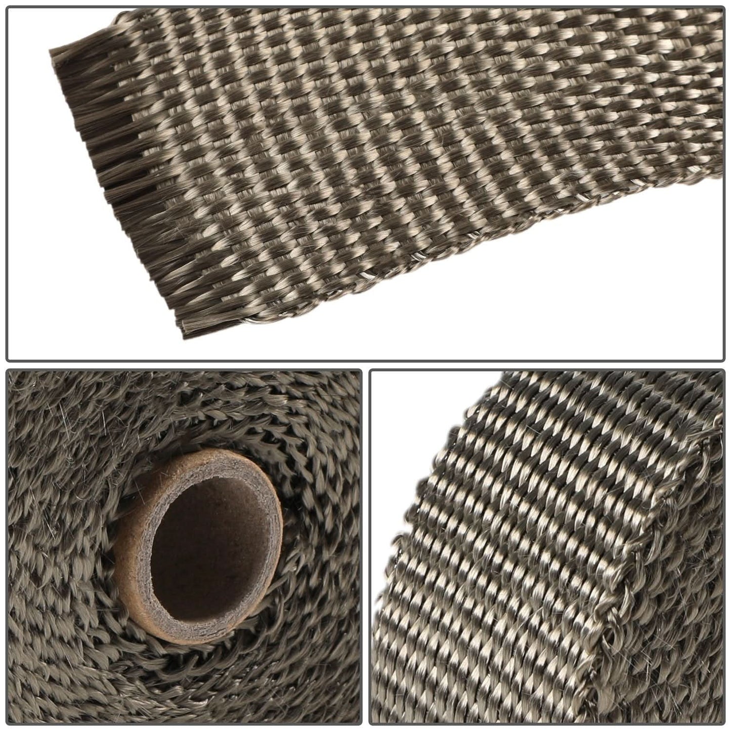 Titanium Exhaust Heat Wrap 2" x 30' Type-1 Style with Zip Ties