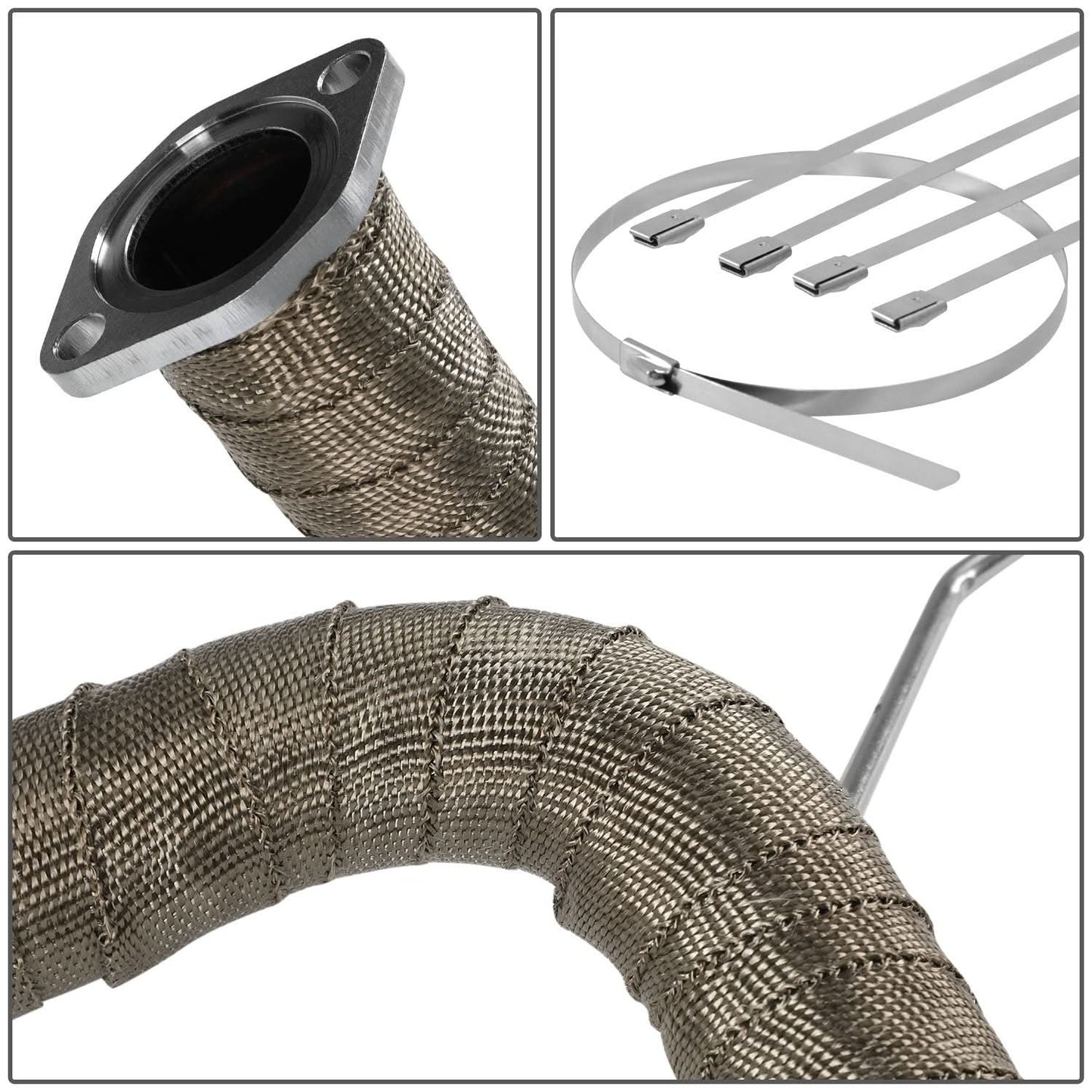 Titanium Exhaust Heat Wrap 2" x 30' Type-1 Style with Zip Ties