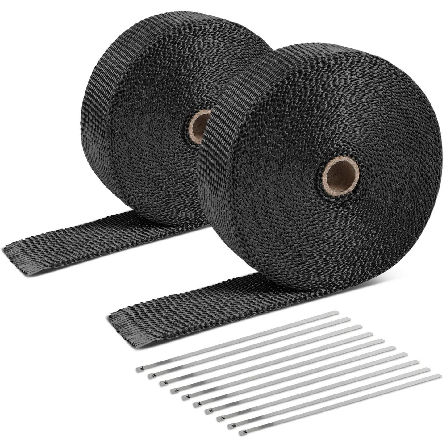 Type-2 Style Exhaust Heat Wrap 2" x 50 Feet Black with Zip Ties