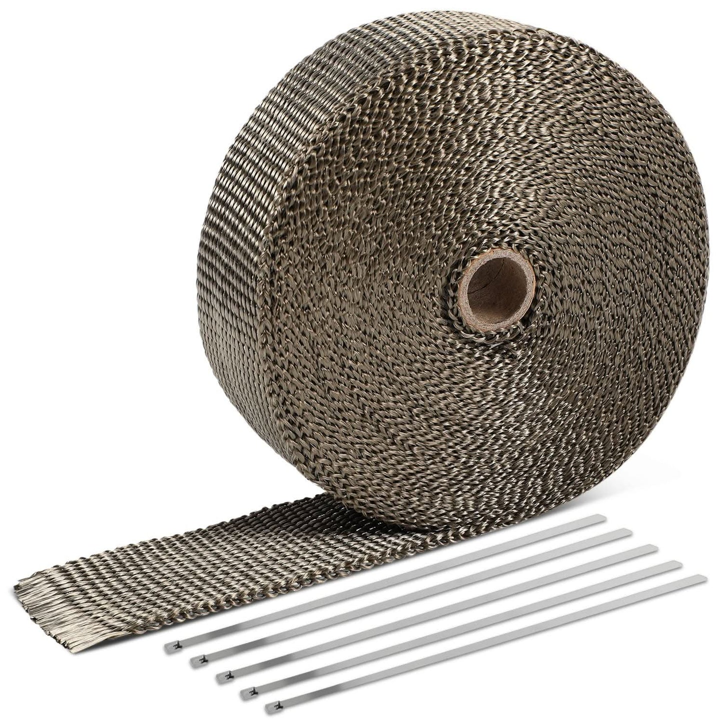 Titanium Type-1 Style Exhaust Heat Wrap 2" x 50' with Zip Ties
